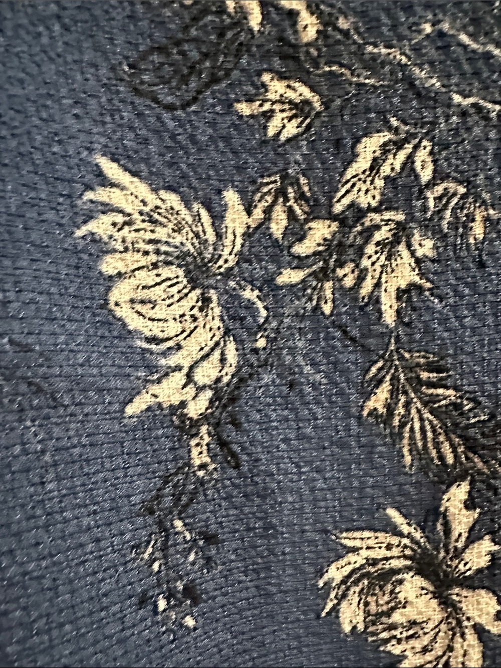 Max Studio Navy Floral V-Neck Button Blouse - Picture 8 of 13